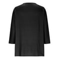 thumbnail image 5 of Moxiu 3/4 Length Sleeve Womens Tops Casual Dressy Button V Neck Henley Shirt Color Block Raglan Shirts Fashion Tunic Blouse Black,XXL, 5 of 9