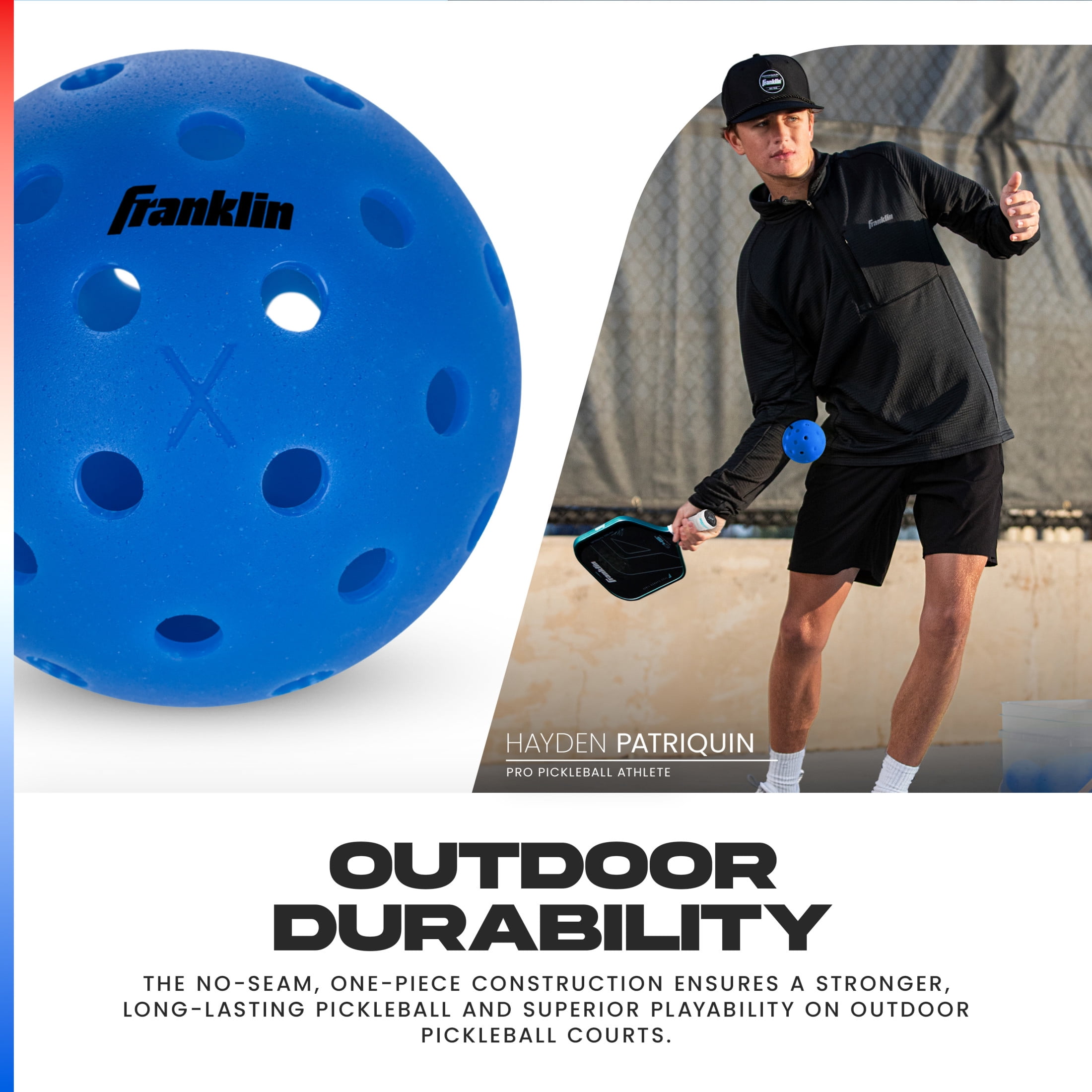Franklin Sports X-40 Outdoor Pickleballs - Official Size - Optic