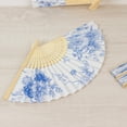 thumbnail image 3 of Efavormart 5-Pack Paper Folding Fans in Blue French Toile Pattern, Handheld Party Favors Fan in White & Blue Toile, 3 of 5