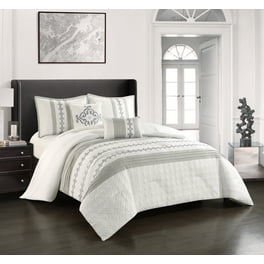 Nicole Miller on sale 3pc Wave Tufted Comforter Set King Size Grey