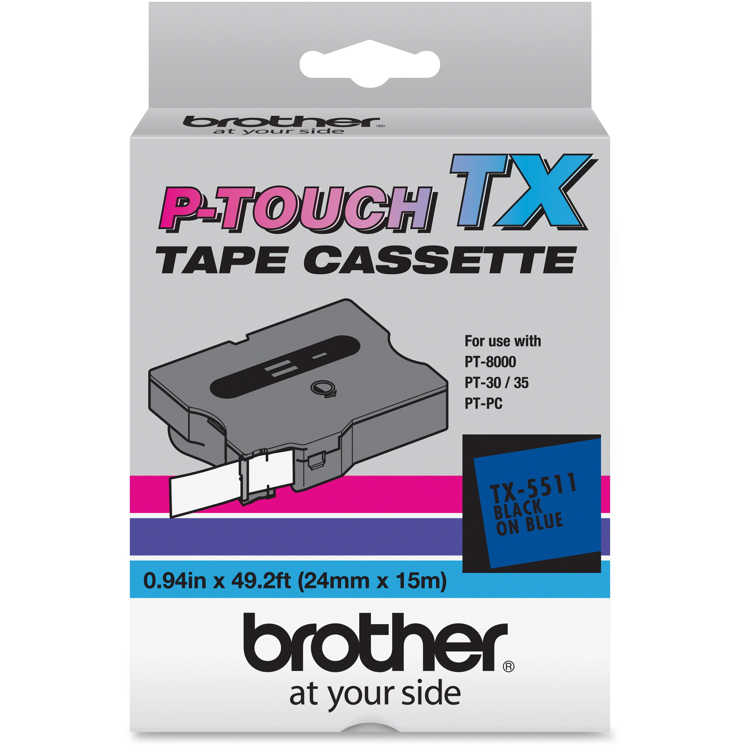 Brother PTouch TX Tape Cartridge for PT8000, PTPC, PT30/35, 1"w
