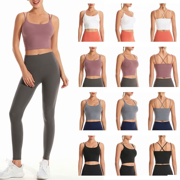 TFixol - Sujetador deportivo para mujer, yoga, correr, entrenamiento, fitness, chaleco acolchado sin aros