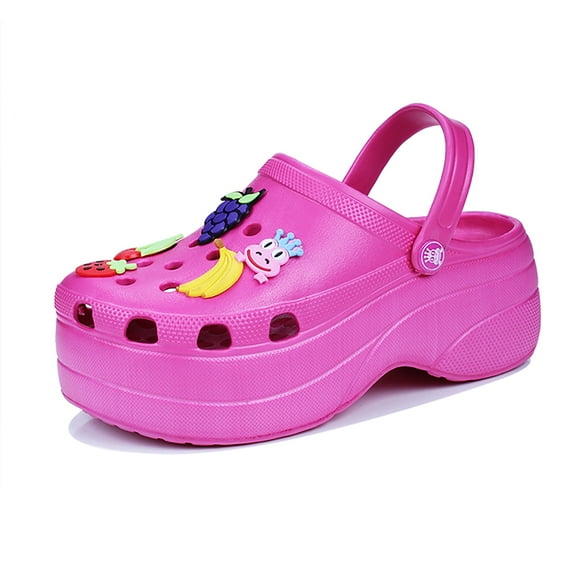 Women's Platform Clogs Hight Heels Mules Breathable Beach Sandals Slippers Lightweight Slip On Garden Shoes