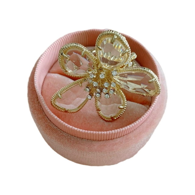 Decodeary Wonderful Gifts Elegant Flower Ring For Rings For Women Present Wide Application Transparent Color