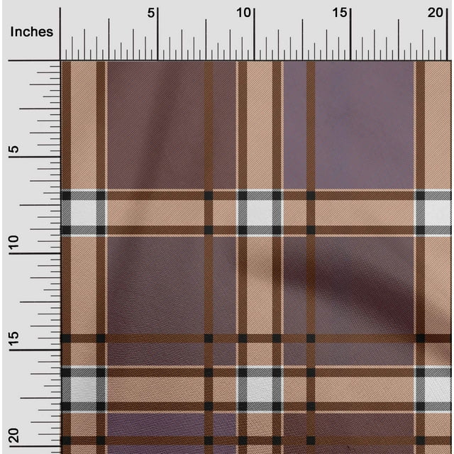 oneOone Cotton Poplin Fabric Tartan Check Printed Fabric 1 Yard 42 Inch Wide