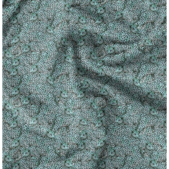 Soimoi Cotton Cambric Fabric Leopard Animal Print Sewing Fabric Yard 42 Inch Wide