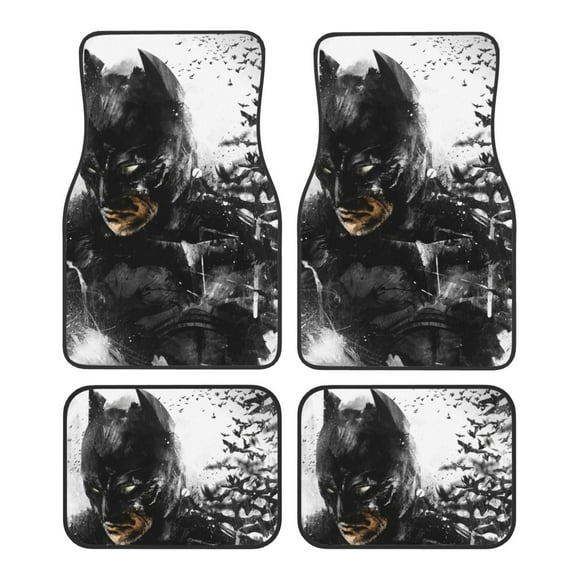 Batman Car Floor Mats Carpet 4 Piece Set Protection Auto Foot Carpet Universal Fit For Suv, Vans, Sedans, Trucks