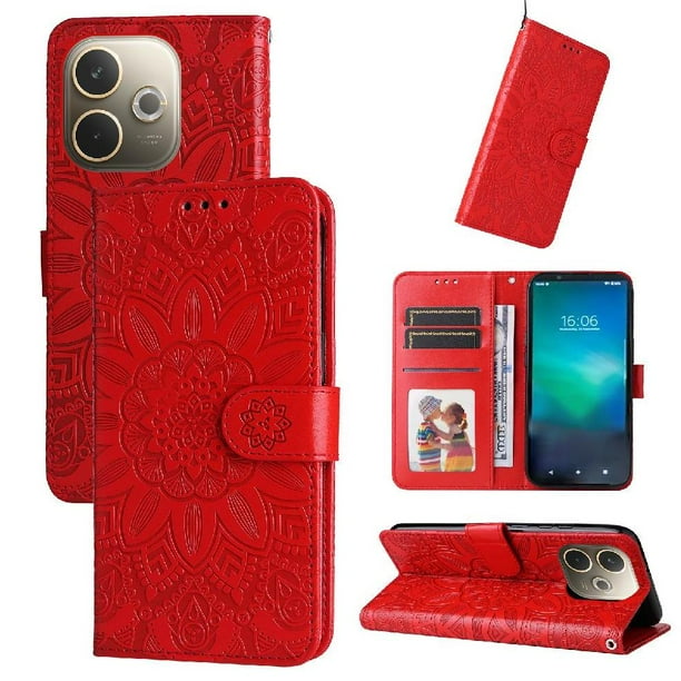Funda tipo cartera GANGXUN para OPPO A5 Pro , diseño girasol, cuero PU, soporte, cierre magnético, tarjetero