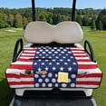 thumbnail image 3 of COEQINE Golf Cart Seat Towel Blanket Cover with Handle for Folded Carrying and Storage, Quilted Padding, 4 Storage Pockets, Fit for Most 2 Seat Cart, Golf Pattern US Flag, 3 of 8