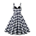 thumbnail image 3 of IROINNID A-Line Dress For Women Regular Sleeveless Casual Sexy Summer Sling Bow Decorative Retro Panel Contrast Dress V-Neck Print Dress, 3 of 8
