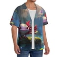 thumbnail image 2 of Fotbe Pond Cute Axolotl Camisa Estampada de Manga Corta para Hombre, Casual de Verano, Estilo Playero, Sin Arrugas-Small, 2 of 5