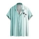 thumbnail image 1 of Mens Manga Corta Botón Abajo Camisas Botones Casuales Imprimir Blusa Turndown, 95% Poliéster 5% Camisa de Spandex para la Fiesta, Negocios Y Diario, 1 of 5