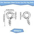 thumbnail image 2 of 1 Box 600Pcs Small Screw Eye Pins 304 Stainless Steel 8mm Eyelets Threaded Clasps Hooks for Half Drilled Beads Jewelry Making DIY Mixed Color DIY, 2 of 8