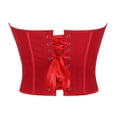 thumbnail image 4 of SRZYMJ Corset Top Bustier Renaissance Lace up Women Overbust Satin Plus Size, 4 of 5