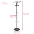 thumbnail image 2 of Metal Coat Rack Floor Standing Coat Tree with 16 Hooks Hat Bag Organizer Stand with Marble Base for Entryway Hallway Bedroom Hall Office 15x 67in, 44 lbs Load (Black), 2 of 10