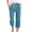 Blue, variant on Nnhblu Drawstring Trousers for Women Cropped Trousers Womens Capris for Summer Cotton Linen Blue