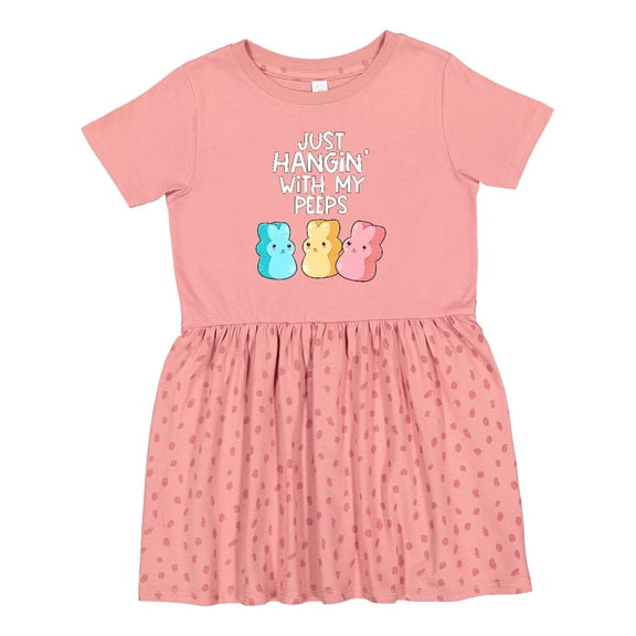 Inktastic Easter Hangin' with My Peeps Girls Toddler Dress