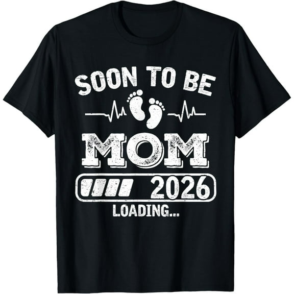 Playful Comfort Tee - Soon to Be Mom 2026 Loading Funny Pregnancy Announcement T-Shirt