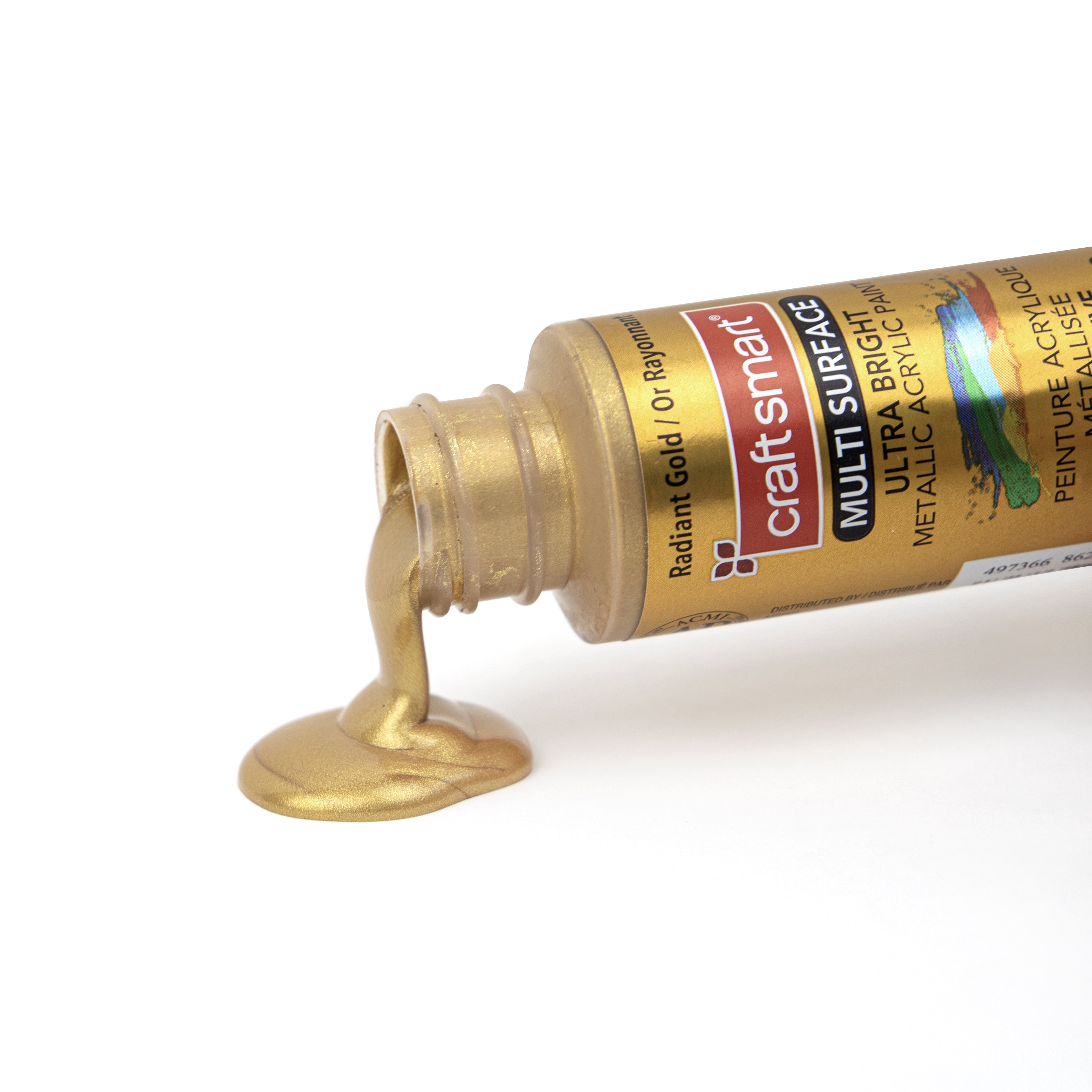 Craft Smart Radiant Gold Multi-Surface Premium Ultra Bright Metallic Paint - High-Sheen Finish for Art, Crafts & Decor Projects, 9 Pack