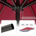 thumbnail image 4 of Patio Umbrella, 6.6 x 9.8ft Rectangular Outdoor Table Market Umbrella with Push Button Tilt/Crank, Water/Sand Self-Filled Umbrella Base Included, Dark Red, 4 of 8