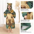 thumbnail image 3 of FORMRS Wearable Blanket Hoodie with Sleeves for Kids Cozy Flannel Sweatshirt, Flowers and Dog, 3 of 7
