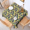 thumbnail image 2 of Yellow Lemon Fruit Slices DarkBlue Pattern Square Tablecloth,Waterproof Square Table Cover,Wipeable Spillproof Washable Table Cover for Home Kitchen Party Decor 42"X42"(107x107cm), 2 of 6
