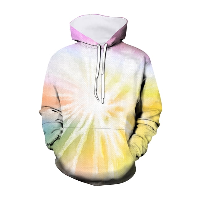 PMVFHDE Liquidation Chandails en Molleton Col Rond Imprimé Numérique 3D Sweat à Capuche pour Enfants Teinture sur Nœuds Imprimé Sweat à Capuche pour Enfants Jaune,160
