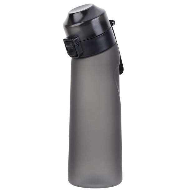 Agua con Taza 650ML Botella Saborizada Pajita Bebida Más Gris Grafito Gris