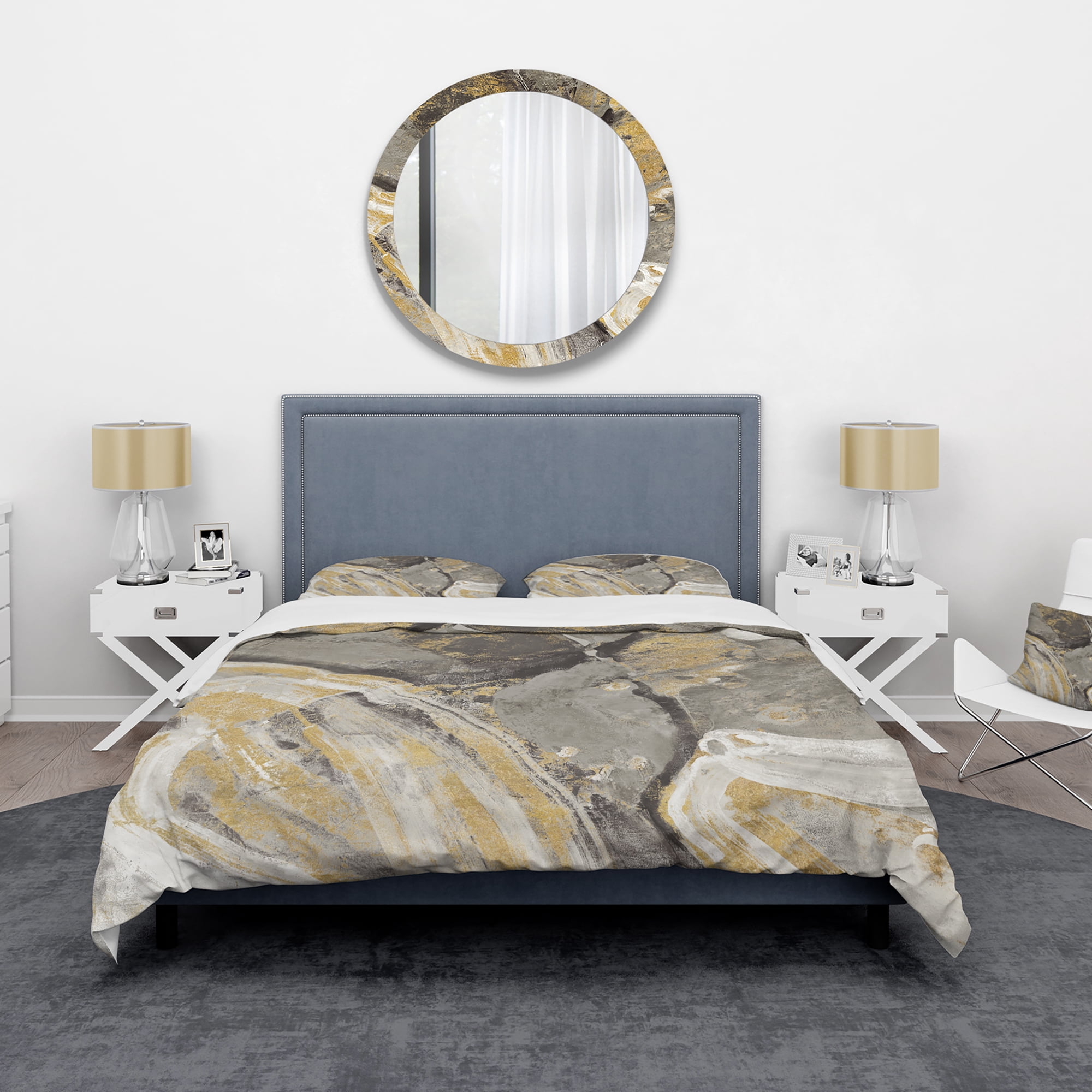 Designart 'Glam Phoenix Neutral' Glam Duvet Cover Set
