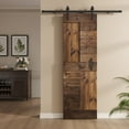 thumbnail image 2 of Coast Sequoia Inc Coast Sequoia 30in x 84in S Series Pine Wood Sliding Barn Door With Hardware Kit Dark Walnut, 2 of 5
