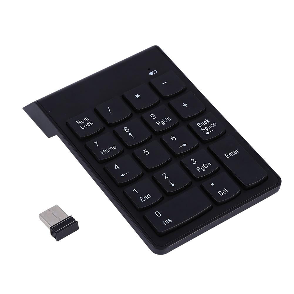 ASHATA 2.4G Wireless Keypad Portable Number Keyboard with LCD Display,Number Keypad Wireless for Microsoft/Android/iMac