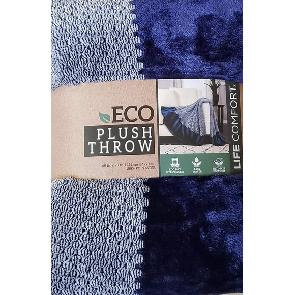 Life Comfort ECO Plush Throw 60 x 70 Inches ,Blue