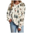 thumbnail image 3 of idosla Christmas Sweatshirt for Women 2025 Vintage Crewneck Xmas Tops Funny Graphic Tees Long Sleeve Holiday Outfits (White, XXL), 3 of 8