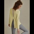 thumbnail image 4 of Camisetas Deportivas de Larga para Mujer, con Protección Solar UPF 50+, para Correr, Gimnasio, Secado Rápido Amarillo de Ganso M, 4 of 7