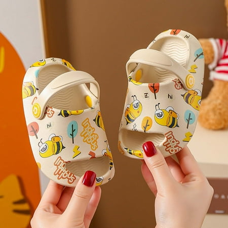 

EQWLJWE Children s Summer Cartoon Bee Cute Baotou Non-slip Soft Bottom Deodorant Thick Bottom Wear-resistant Slippers Girls Slippers Holiday Clearance