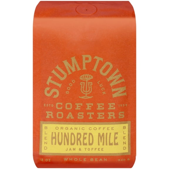 Stumptown Coffee Roasters Hundred Mile Whole Bean Organic Coffee, 12 oz Bag, Flavor Notes of Jam and Toffee