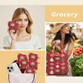 thumbnail image 6 of 5 Pack Foldable Shopping Bag,Red Christmas Tree and Snowflake Pattern Reusable Grocery Bags with Pockets,Large Reusable Tote Bags with Handles Waterproof & Lightweight, 6 of 6