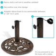 thumbnail image 2 of Sunnydaze Rose Blossom 17 lb Bronze Round Cast Iron Market Umbrella Base, 2 of 7