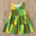thumbnail image 5 of B91xZ Robe Printemps Été pour Filles Sans Manches Taille Haute Robe Courte Ligne A, Vert 6-12 Mois, 5 of 5