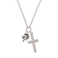 thumbnail image 2 of Delight Jewelry Silvertone Knight - Mascot I Have Plans for You Engraved Cross Zoey Necklace, 28", 2 of 4