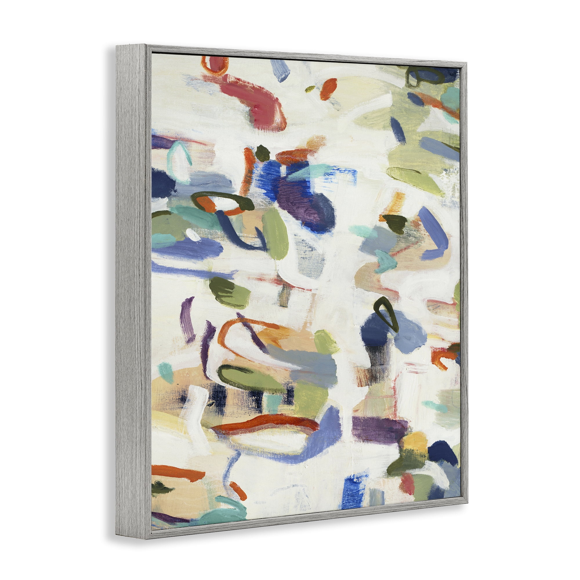 Stupell Industries Expressive Composition Brushstrokes Gray Framed Giclee Art, design by Lisa Ridgers