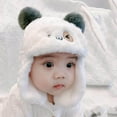thumbnail image 2 of Baby Unisex Velvet Hat Thickened Warmth And Windproof Earmuffs Cartoon Hat, 2 of 5