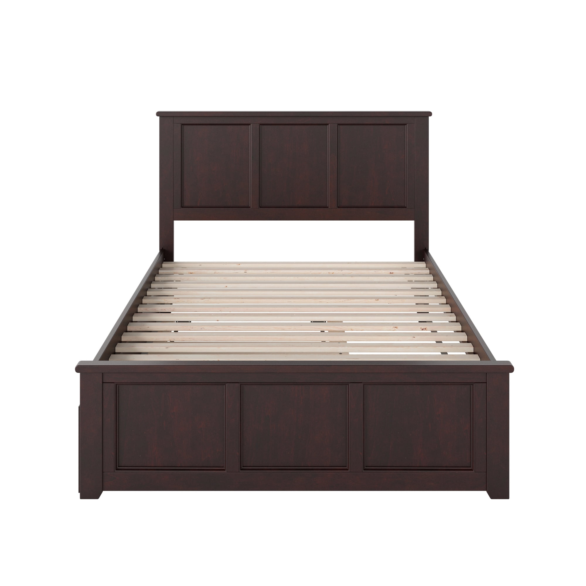 AFI Madison Full Wood Platform Bed with Matching Footboard & Twin Trundle, Espresso