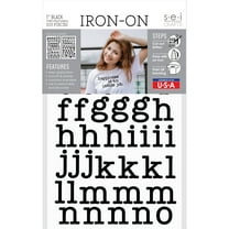 SEI 1 Inch Type Iron-on Heat Transfer Poly Letters, Black