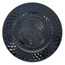 Allgala 13-Inch 6-Pack Heavy Quality Plastic Diamond Pattern Sparkling Charger Plates-Black-HD80404