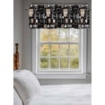 thumbnail image 4 of Kitchen Valances for Window, Cafe Coffee Cup Retro Brown Light Filtering Rod Pocket Valance Curtain, Graffiti Letter Back Short Curtains Window Topper for Bedroom Bathroom Living Room 54x18in, 4 of 8