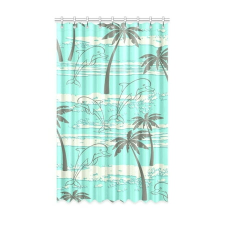 Mkhert White Dolphins And Palm Tree Window Curtain Living Room Bedroom D 52x84 Inch Mkhert White Dolphins And Palm Tree Window Curtain Living Room Bedroom D 52x84 Inch