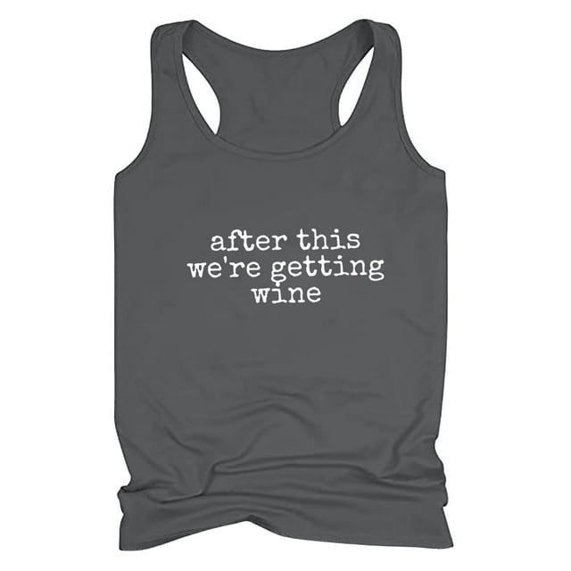 Rebajas de Honeeladyy: Después de esto, ¡tenemos camisetas sin mangas para mujer! Camisetas casuales de verano sin mangas con estampado de letras divertidas para beber.