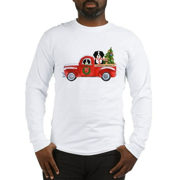 CafePress - Christmas Berner Red Truck Long Sleeve T Shirt - Unisex Cotton Long Sleeve T-Shirt