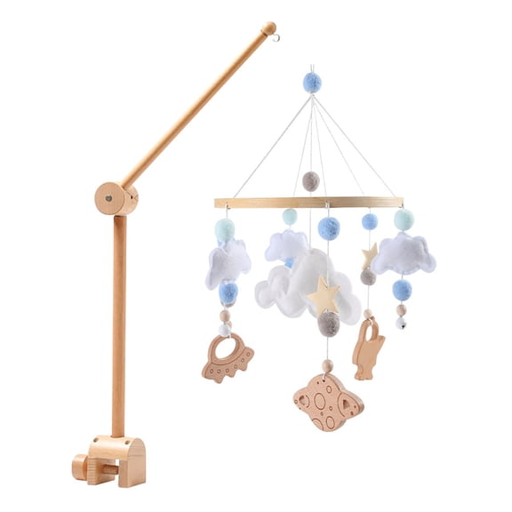 Baby Crib Bell Mobile – Wooden Star Sky Hanging Rattle Toy for Newborns, Infant Sleep Soothing & Sensory Development